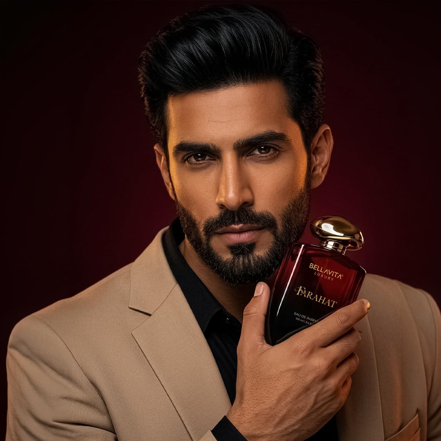 BELLAVITA FARAHAT | Dubai Crafted | Perfume For Man | 100ml | 25% Perfume Oil Concentration | Oud, Saffron, Patchouli & Musk | Premium Long Lasting Fragrance