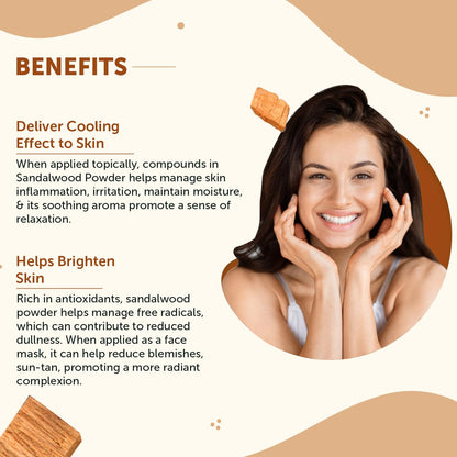 Neuherbs Sandalwood Powder For Face Pack - 100g | Chandan Powder For Glowing & Brighten Skin | Face Mask | 100% Pure & Natural With No Added Preservatives