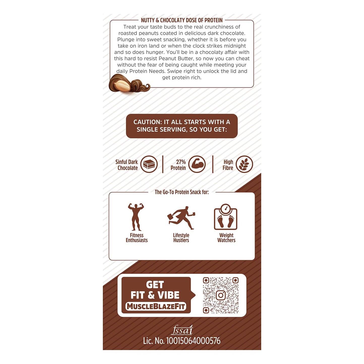 MuscleBlaze High Protein Peanut Butter With Pea Protein & Whey Protein Concentrate, Crunchy, 203 G Protein, Dark Chocolate Spread, 750 Gram