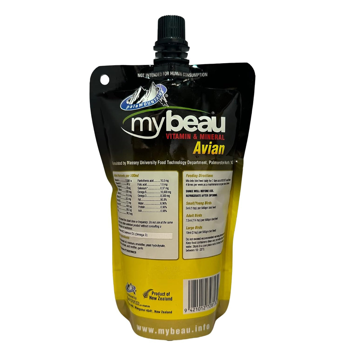 Palamountains My Beau Avian Liquid Vitamin & Omega Supplement for Birds, High Absorption (99.5%), Enhances Feather & Skin Health, Digestion, & Vitality – Scientifically Formulated, 300ml