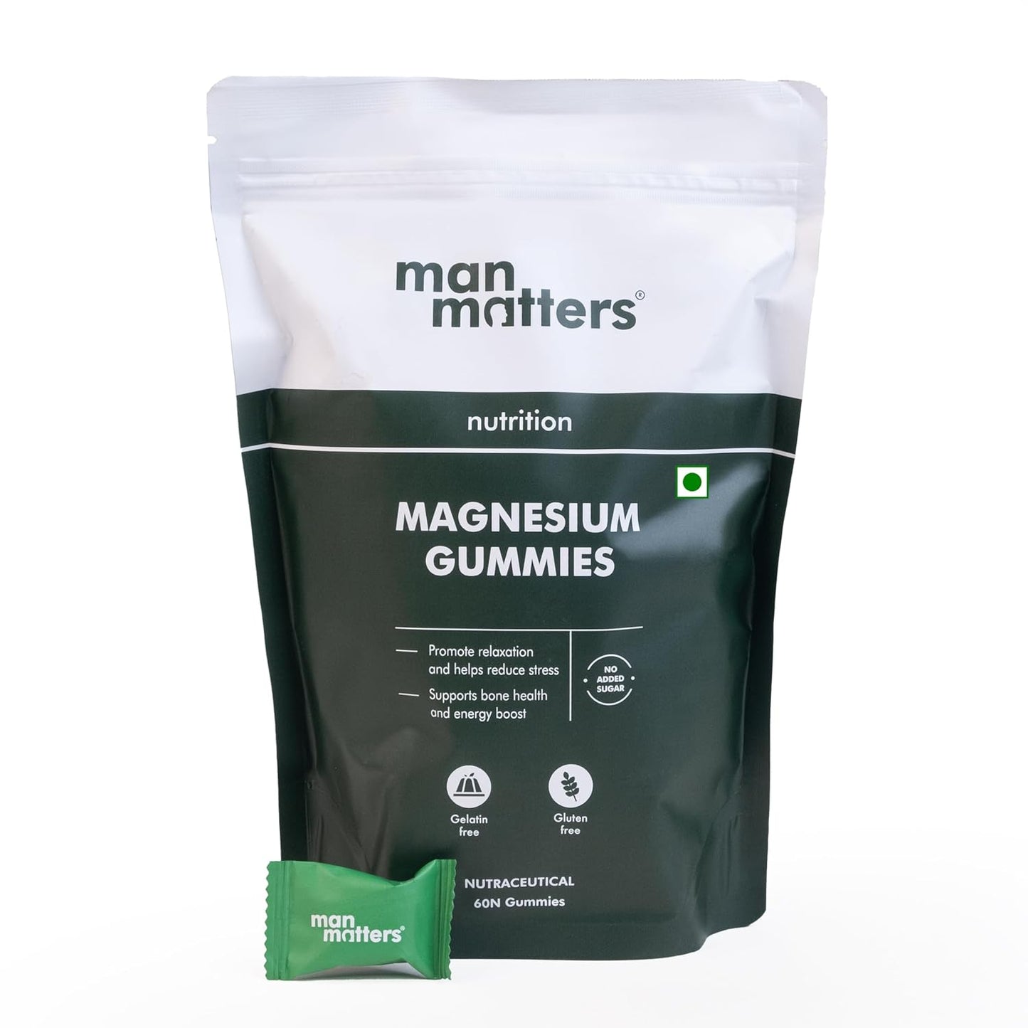 Man Matters Magnesium Glycinate Gummies For Improved Sleep | 30 Days Pack | 500mg/Gummy | Higher Absorption Relieves Stress, Muscle Recovery & Support Bone Health | No Added Sugar | Non Habit Forming