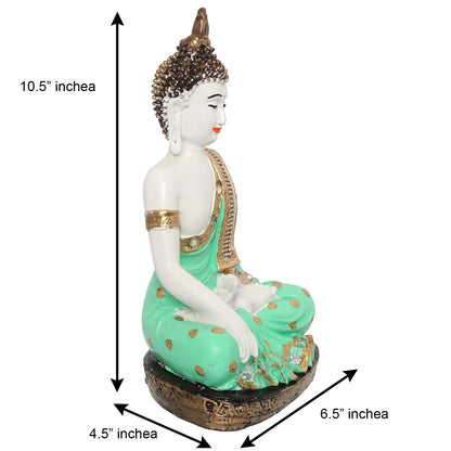 Decorative Meditating Lord Buddha - Green
