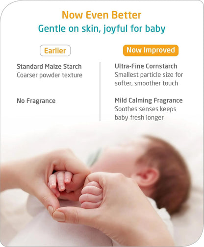 BABYHUG Advanced Talc-Free Powder With Cornstarch, Zinc Oxide & Essential Oils 400g (Pack Of 1)