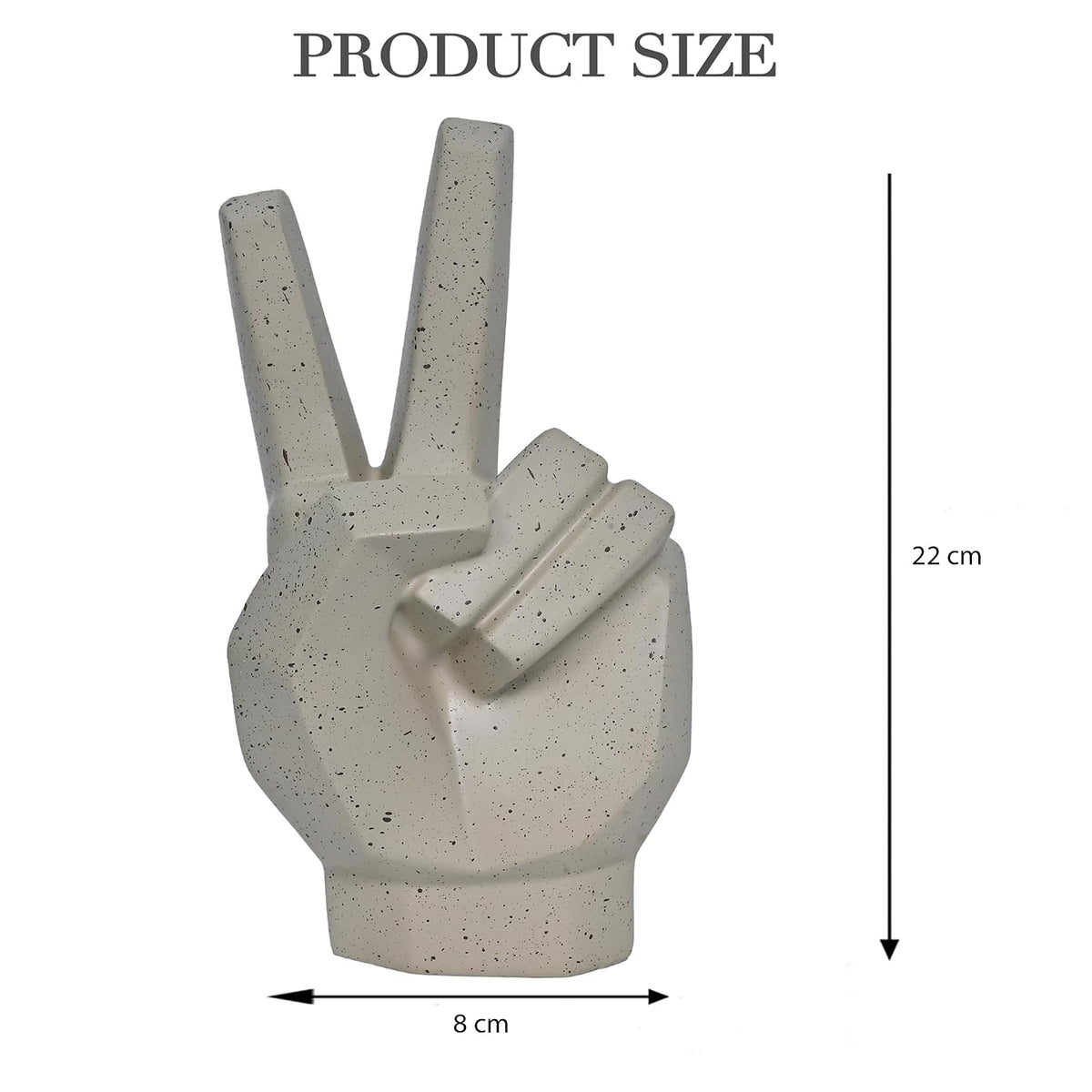 Resin Hand Sign Sculpture Statue Aesthetic Home Decor Items | Showpiece Decorative Sculpture for Office | 22X8 CM