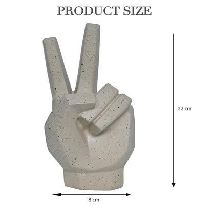 Resin Hand Sign Sculpture Statue Aesthetic Home Decor Items | Showpiece Decorative Sculpture for Office | 22X8 CM