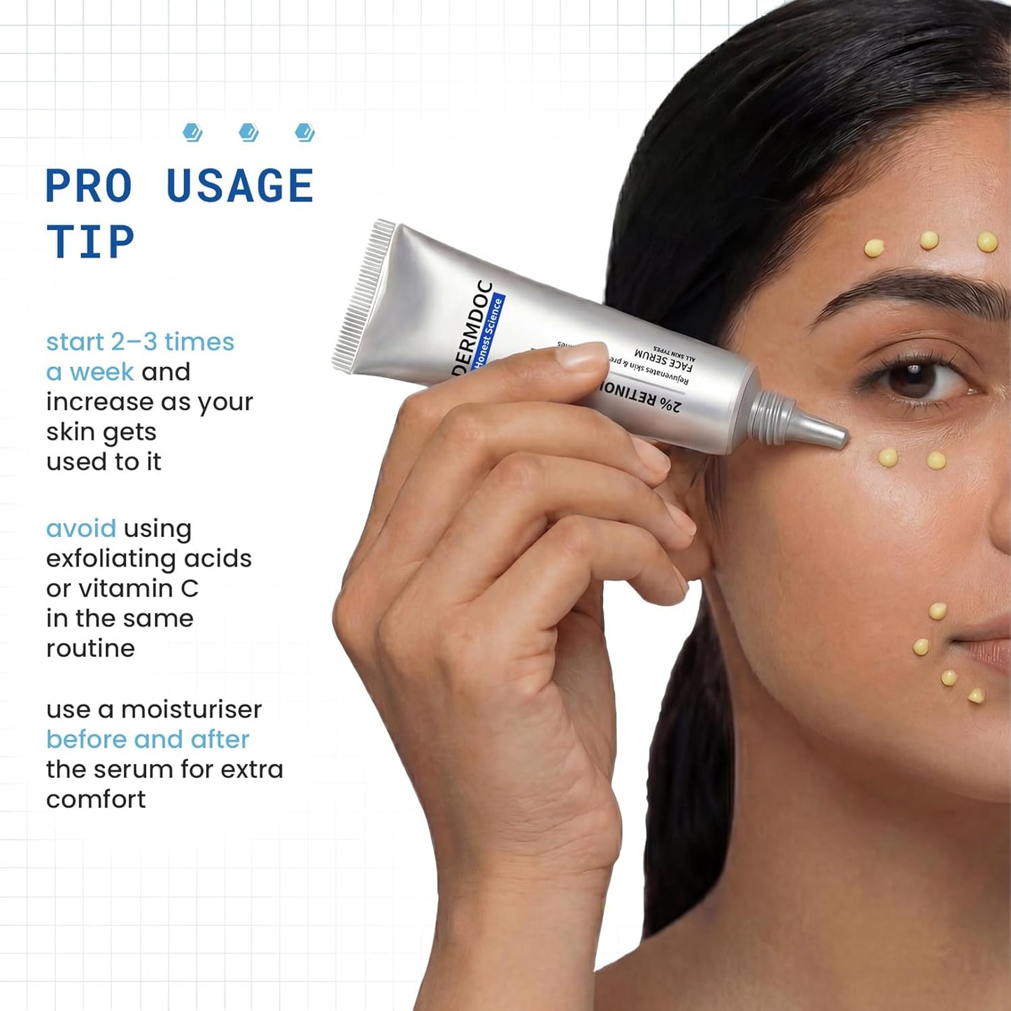 DERMDOC 2% Retinol Face Serum, 12ml | Reduces Fine Lines | Improves Skin Texture & Elasticity| Brightens Skin | Hydrating | Boosts Collagen | Smoother Complexion | For All Skin Types