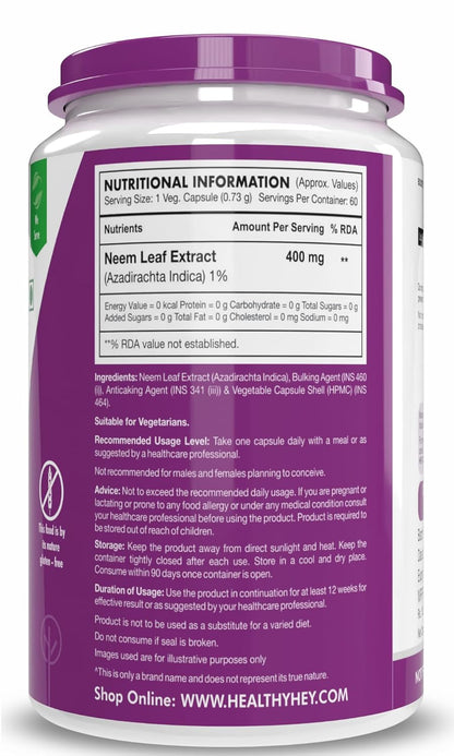 Supplement container with purple label and nutritional information on a white background