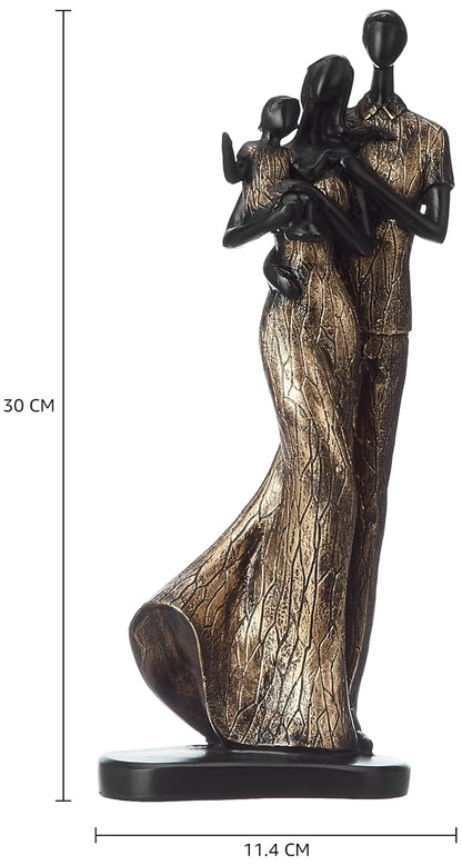 Stylish Loving Couple Resin Romantic Figurine Statue for Home Decor (Pack of 1, Golden Brown)