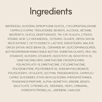 List of ingredients on a beige background