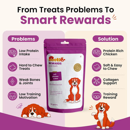 Nootie Rewards Soft Chicken Cubes for Dogs 50g | High Protein Dog Treats