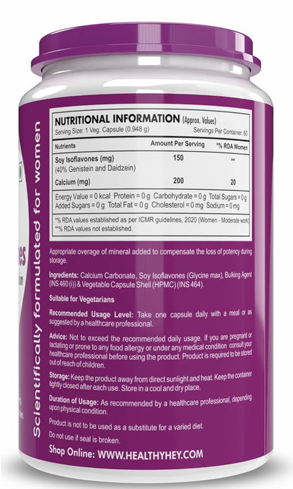Supplement container with purple label and nutritional information on a white background