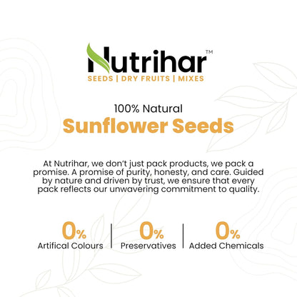 Nutrihar Raw Sunflower Seeds 100g | Double-Cleaned | Protein & Vitamin-E Rich, Sunflower Seeds for Eating | Surajmukhi ke Beej
