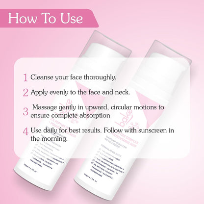 BAKE 2% Peptide Complex Moisturizer with Polyglutamic Acid, 1.5% Copper Peptides, Niacinamide for Barrier Repair & Strengthening | Non Comedogenic, For Oily, Normal & Sensitive Skin - 50g