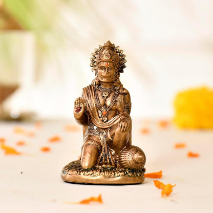Hanuman Ji Murti for Car Dashboard Resin Sankat Mochan Hanuman Idol for Home Decor & Gifts, Office, Pooja Room