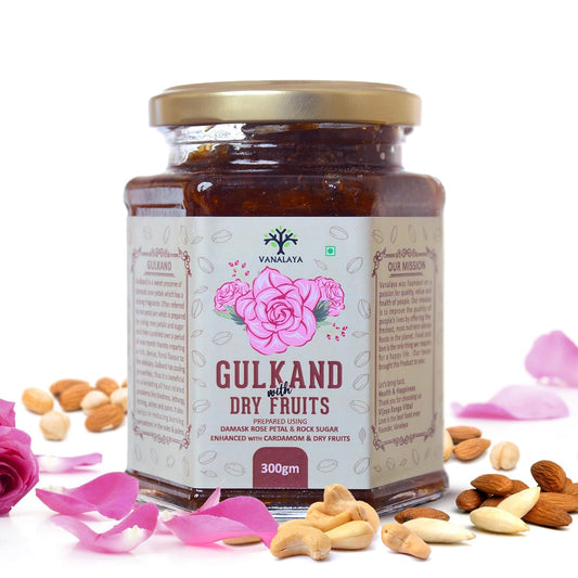 Vanalaya Natural Gulkand Prepared using Sun Cooked Damask Rose along with Dry fruits | Natural | 300 grams