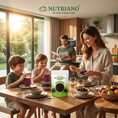 NUTRIANO Premium Dried Blackberries 250g | Whole Natural Dried Blackberry | No Added Sugar | Rich in Dietary Fiber | Healthy Snack for Smoothies, Yogurt, Oatmeal, Baking & Trail Mix