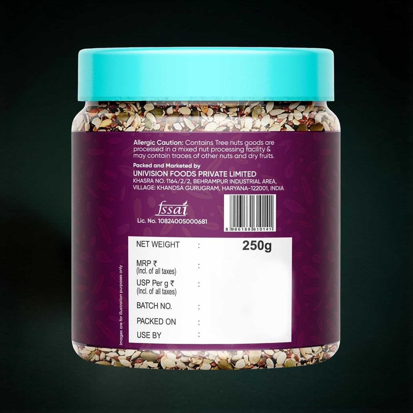 Tauffa Premium Seeds Mix 250g | Healthy Seed Blend with Sunflower, Pumpkin & Flax Seeds | High Protein & Fiber Snack | Omega 3 Rich Superfood for Diet & Fitness