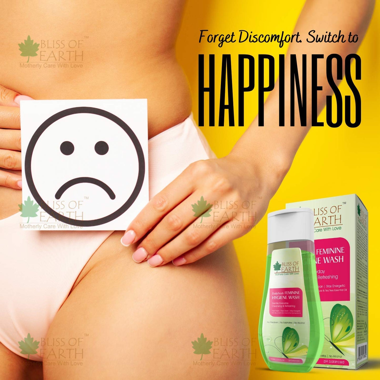 Bliss of Earth® DailyFresh Feminine Hygiene Wash | 100ML | Enriched With Bliss of Earth Alcohol Free Witch Hazel & Australian Tea Tree Essential Oil | Great For Daily Intimate Care
