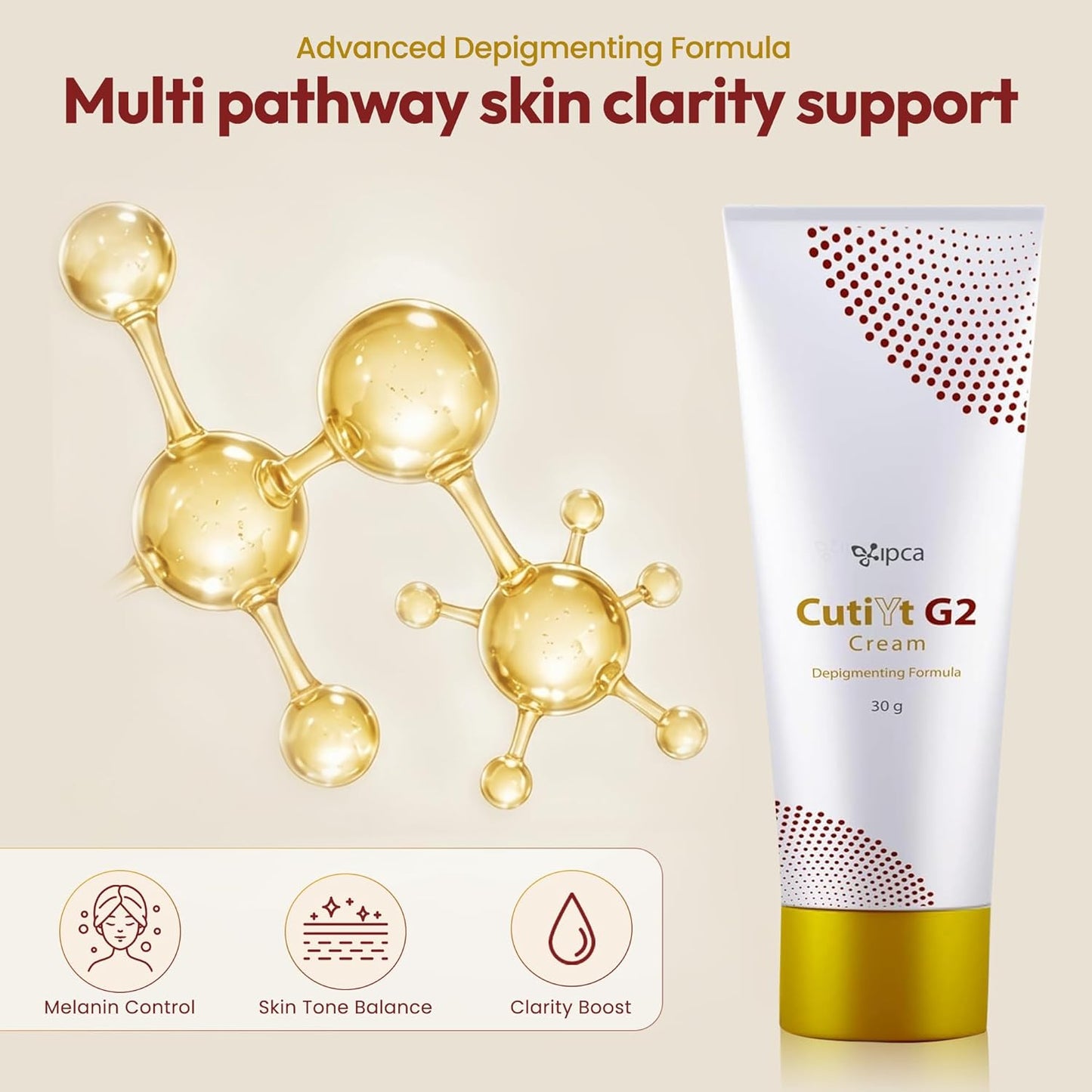Ipca CutiYt G2 Cream – 30gm Skin Tone Correcting & Pigmentation Maintenance Cream | Hydrating Formula for Even, Clear & Smooth Skin | Suitable for Sensitive & Long-Term Use