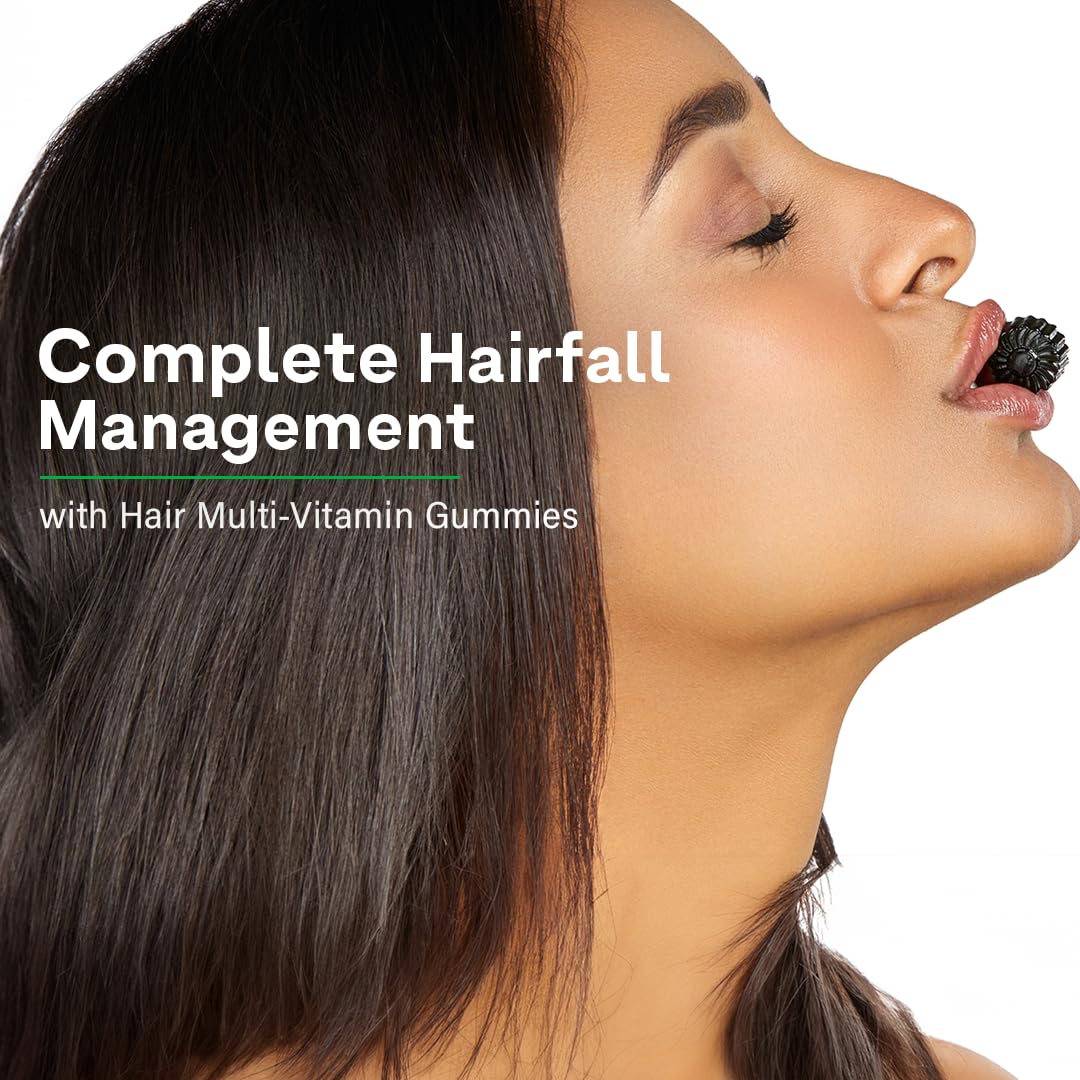 OZiva Biotin Hair Multivitamins Gummies For Stronger,Fuller,Shinier Hair|Hair Gummies With Keratin Builder,Iron&Vitamins B9,B6&D|Raw Mango Flavour|No Added Sugar (Pack Of 1,30 Gummies)