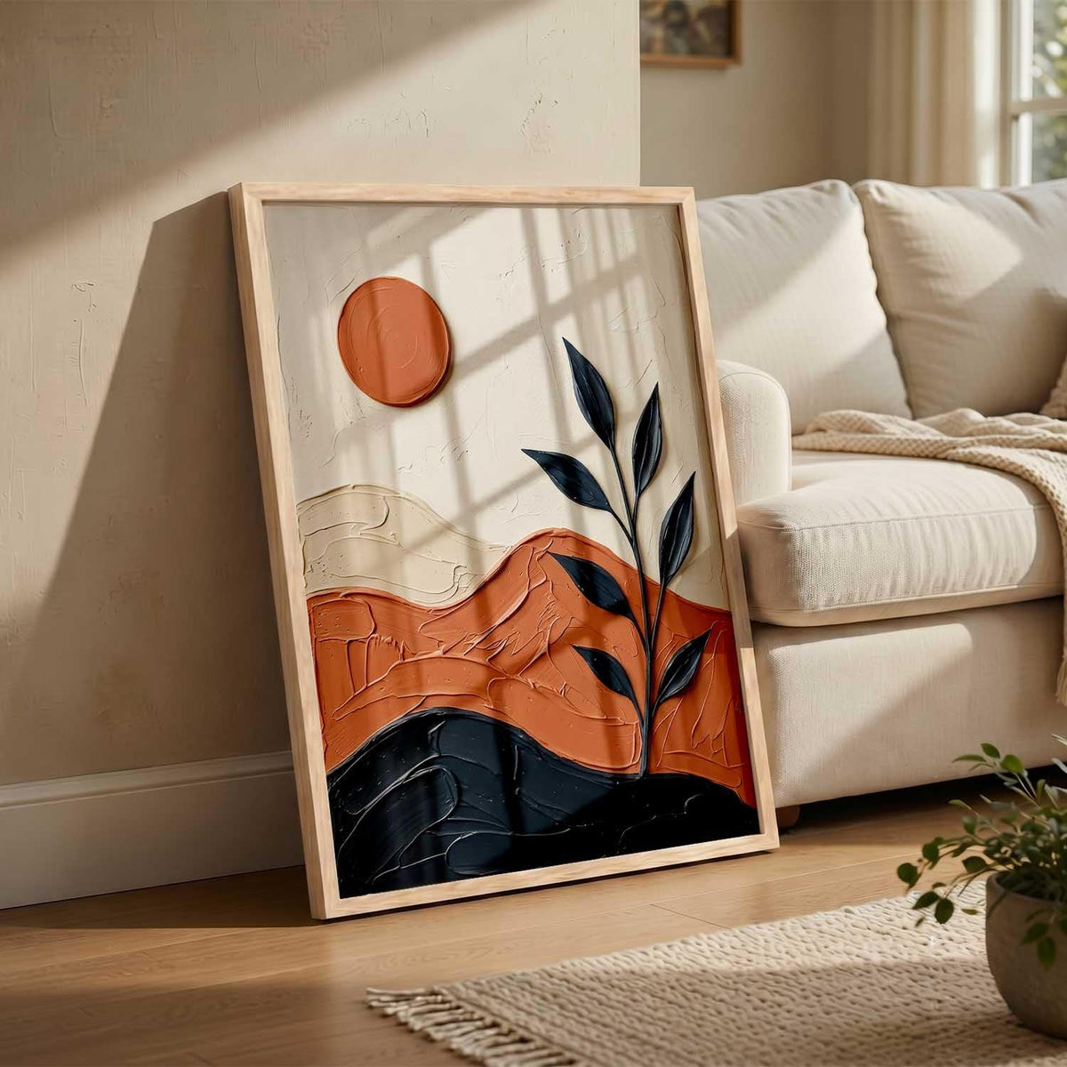 Boho Wall Art Home Decoration | Aesthetic Floral Paintings With Frame For Living Room Bed Room Hotel Wall Decor Digital Reprint (19x25 inch)