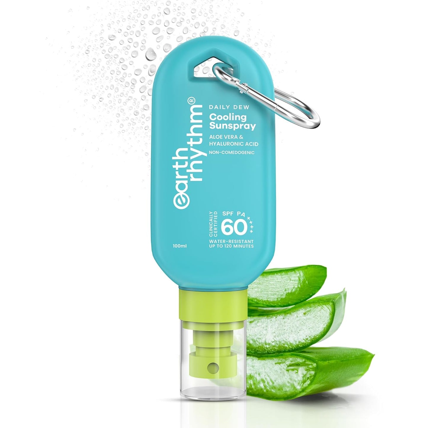 Earth Rhythm Daily Dew Cooling Sunspray SPF 60 PA++++ with Hyaluronic Acid & Aloe Vera, In Vivo Tested Sunscreen