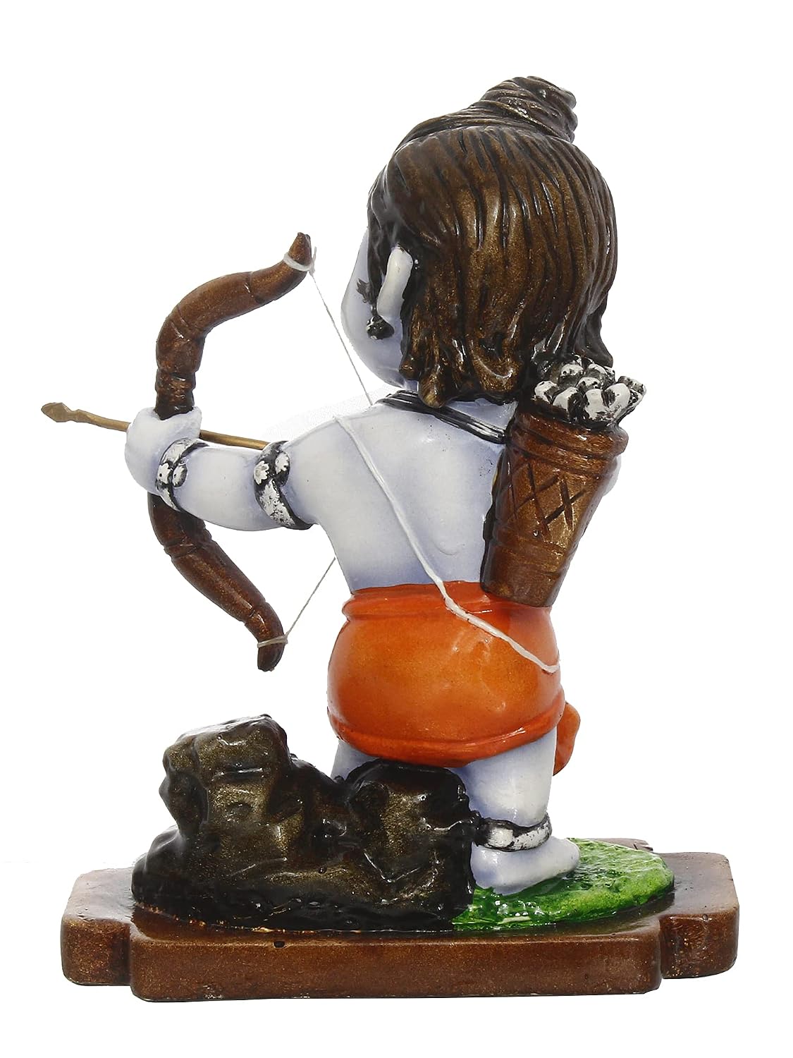 Resin Shree Ram Murti Playing with Bow and Arrow | Lord Rama Idol | Shri Ram Statue for Home Temple Pooja Mandir Office| Showpiece Gift for Diwali Housewarming Ram Navami Dussehra Birthday