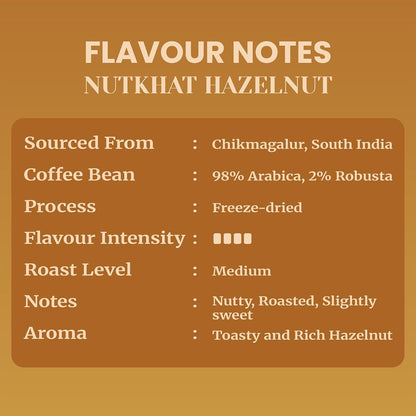 Impulse Coffees - Hazelnut Flavoured Instant Coffee Powder | Premium Freeze Dried Arabica Hazelnut Coffee Powder | Smooth Instant Coffee, Hot & Cold