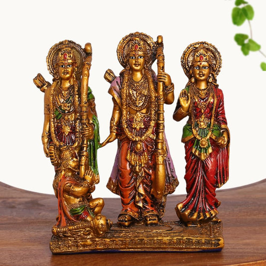 Multicolor Ram Darbar Idol Set (Ram, Sita, Laxman & Hanuman) | for Pooja, Mandir, Return Gift & Home Décor Showpiece