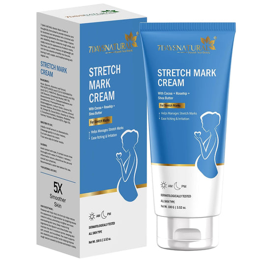 7DAYSNATURAL Stretch Mark Cream 100g | Moisturizing Cream for Pregnancy & Postpartum Stretch Marks