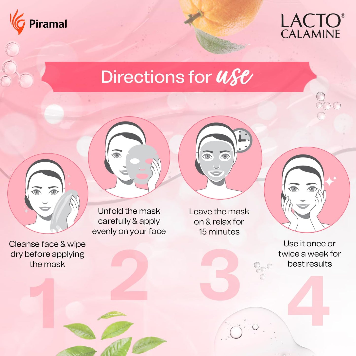 Lacto Calamine Vitamin C Face Sheet Mask |Instant Hydration |Glycolic Acid & D-Panthenol|30 g