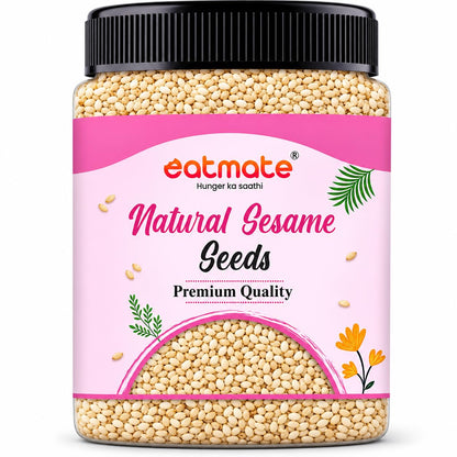 Eatmate Premium Natural Sesame Seeds 250 g | White Till Seeds for Eating, Cooking & Baking | Nutritious Indian Spice | Rich in Calcium, Protein & Fiber | Fresh Natural Til Seeds for Daily Use