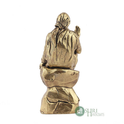 Brass 2" Sai Baba Statue | Symbol of Faith and Blessings | Sai Baba Murti Hindu God Idol Figurine Perfect for Decoration Puja & Gifting Purpose Sculpture (Weight- 40gm)