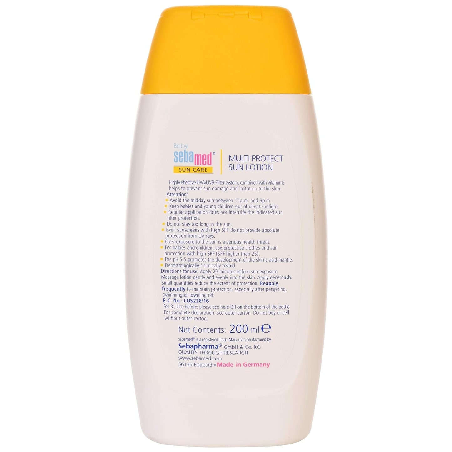 Baby Sebamed - Bottle of 200 ml Sun Lotion