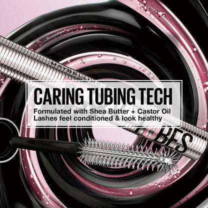 Maybelline Lash Sensational Sky Tubes Tubing Mascara, Very Black | Extension-Like Length, Conditioning with Shea Butter + Castor Oil, 7ml