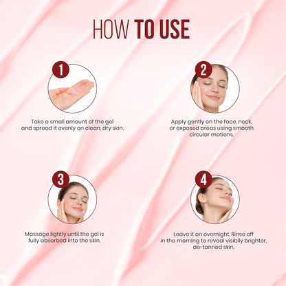 Mitchell USA LightenUp Express Overnight De-Tan Gel for Face | Tan Removal, Skin Brightening & Dark Spot Reduction | With Peony Flower Extract, Vitamin C & Alpha Arbutin | for Men & Women | 50g
