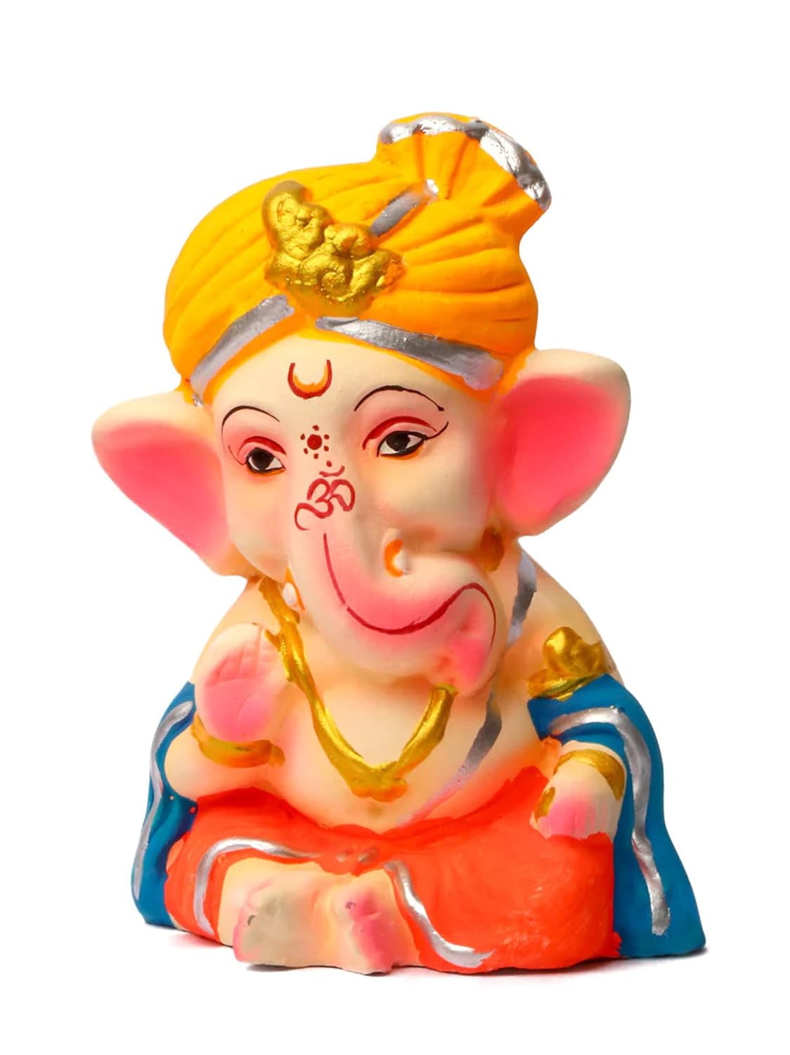 100% Eco-Friendly Clay Ganesh Idol Ganesh Ji Murti for Visarjan 4.5 Inches | Shadu Mati Ganesh Murti | Clay Ganpati Idol for Home | Ganpati for Ganesh Chaturthi | Home Decor