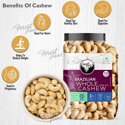 Forest Found 900g Brazilian Jumbo Cashews - Extra Large Whole Kaju - Bigger Than W320 Premium Grade - 100% Natural & Fresh Healthy Dry Fruit