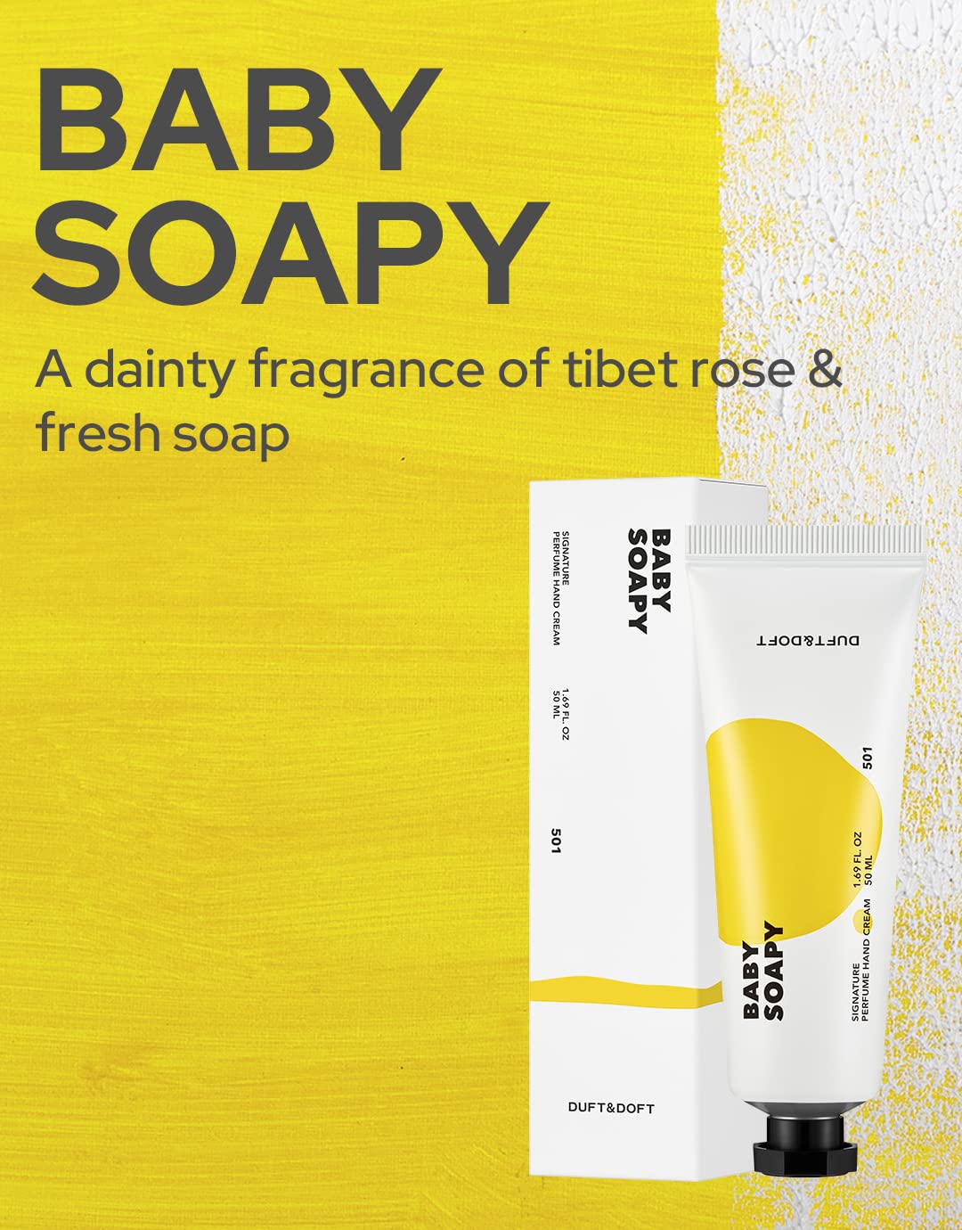 Duft & Doft Baby Soapy Hand Cream (50g) - Perfumer-Crafted Milky-Powdery Scent, Fast-Absorbing, Dermatologist-Tested for Dry/Sensitive Hands