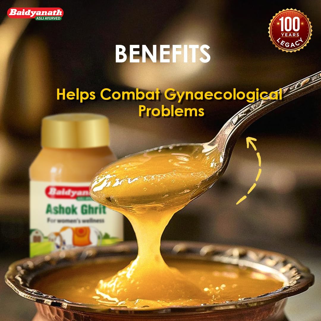 Baidyanath Ashok Ghrita 100 ml | Ayurvedic Wellness For Women | Uterine Support | Anti-Inflammatory & Astringent | Traditional Herbal Remedy