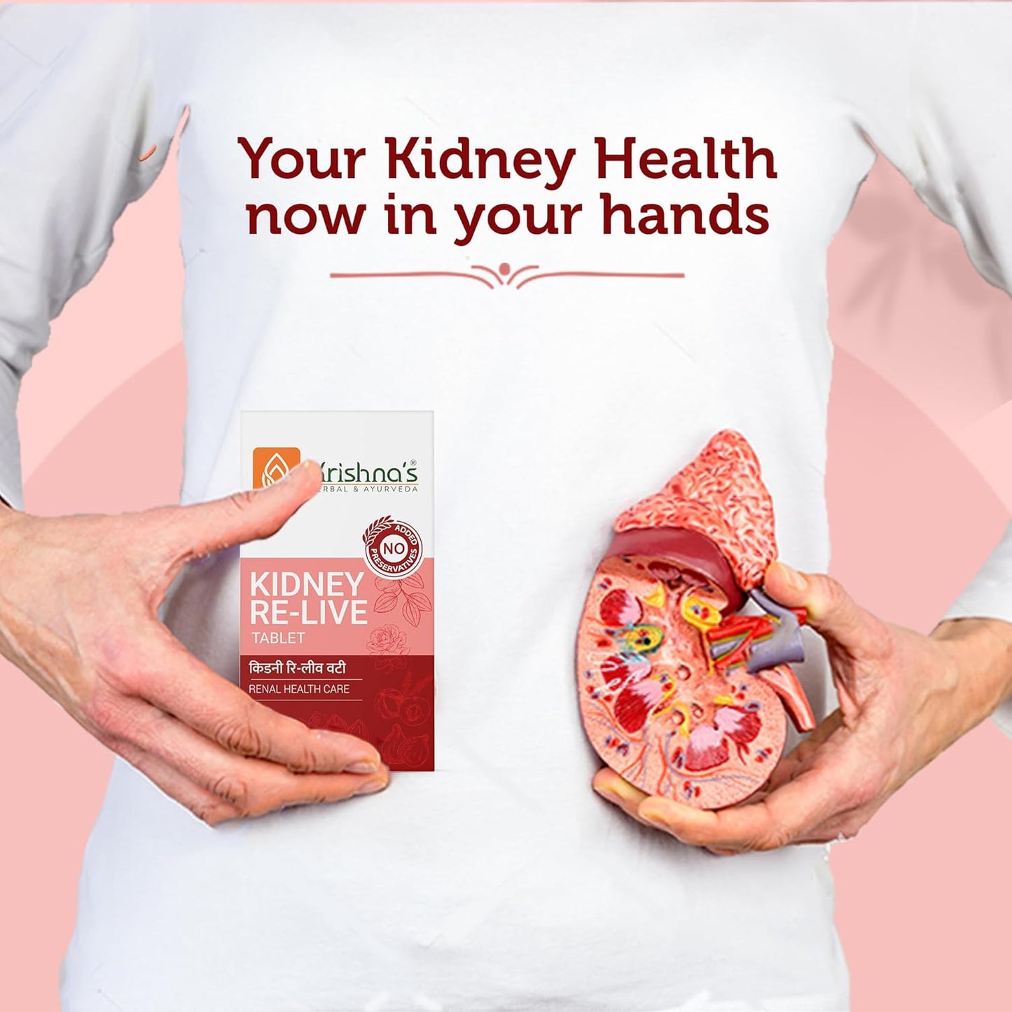 Krishna's Kidney-Re Live Tablets – Advanced Kidney & Urinary Health Support Formula, 60 Tablets (Pack of 1)