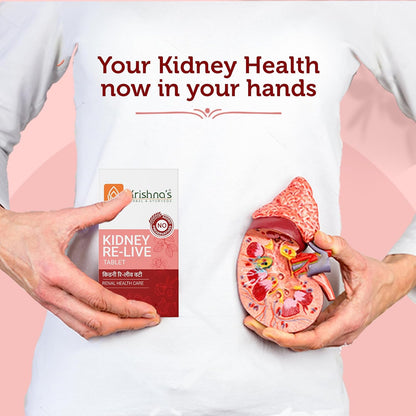 Krishna's Kidney-Re Live Tablets – Advanced Kidney & Urinary Health Support Formula, 60 Tablets (Pack of 1)