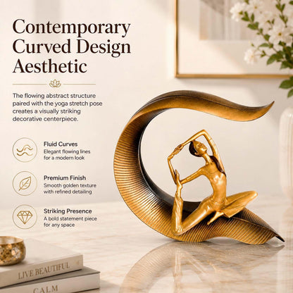 Yoga Lady Statue Polyresin Meditating Woman Figurine for Home & Office Décor 22Cm | Elegant Yoga Showpiece | Zen Décor | Namaste Meditation Idol | Decorative Woman Statue (Gold)