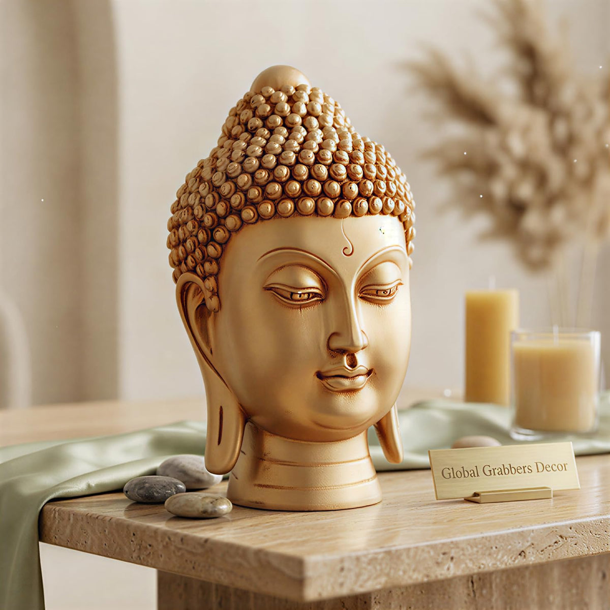 Buddha Idol Statue | Show Pieces for Home Decor Living Room (GOLDEN2)