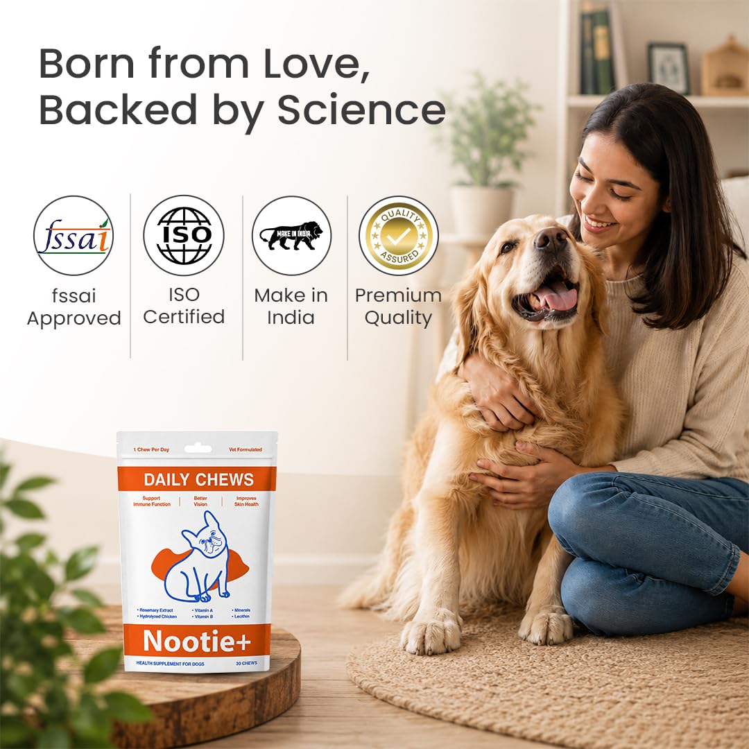 Nootie Daily Multivitamin for Dogs | Vitamins, Minerals & 7 Essential Amino Acids | Immune Boost, Better Vision, Healthy Skin Vet-Formulated Soft Chews | 30 Chews (All Breeds & Life Stages) 16in1