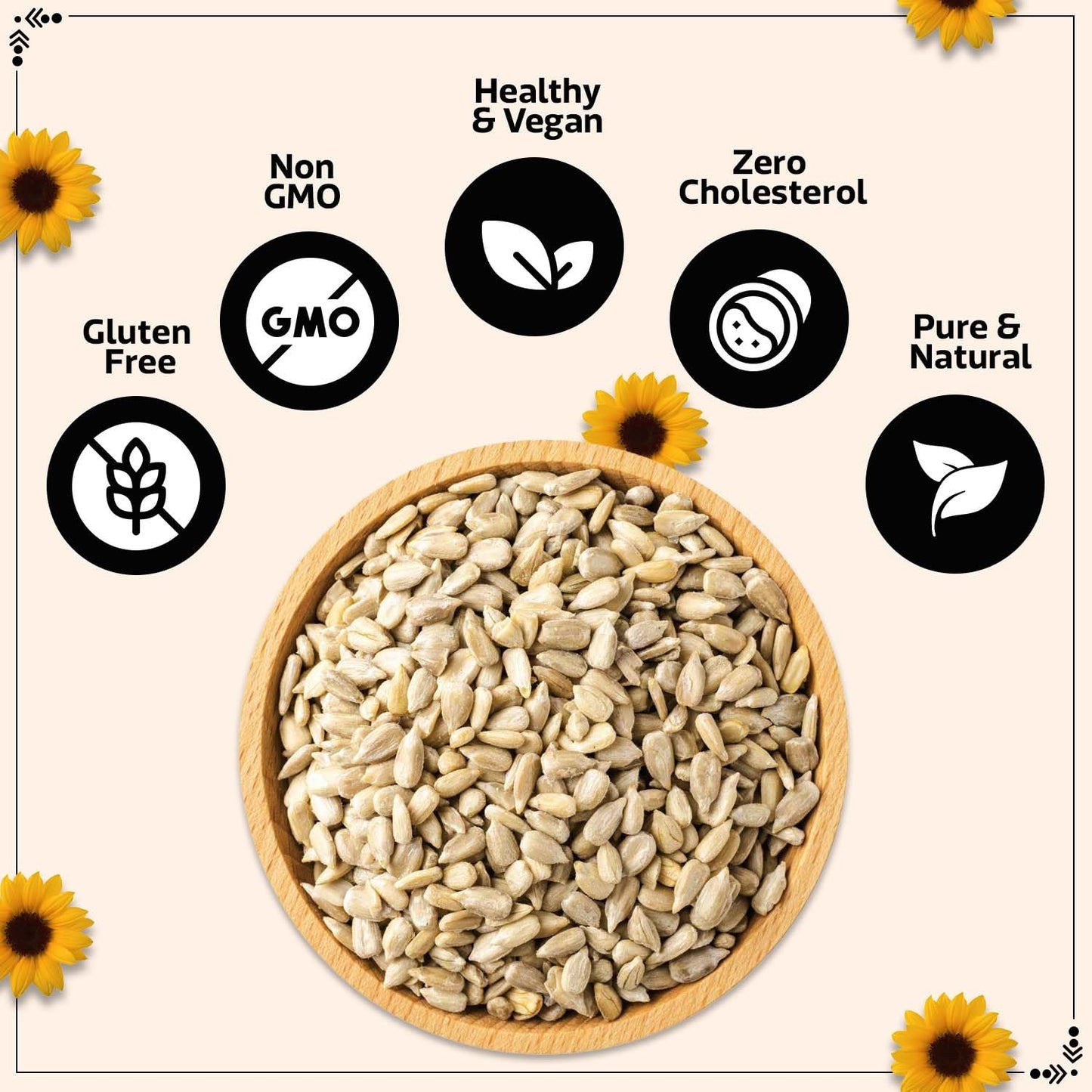 Wonderland Foods 200g Roasted Premium Sunflower Seeds Jar | Surajmukhi Seeds Full of Protein, Vitamin-E, Antioxidants & Fibre | Plant-Based Protein for Weight Management | Rich In Magnesium
