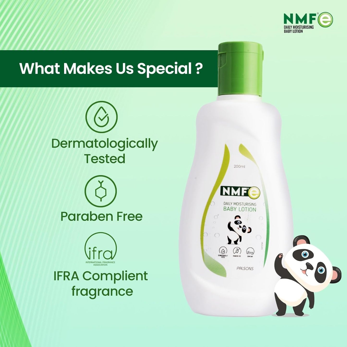 NMFe Daily Moisturising Baby Lotion 200 ml | Aloe Vera & Vitamin E | Baby Skin Hydration & Softness | Non-Greasy, Fast Absorbing | Paraben-Free | Safe for Newborn Sensitive Skin | Dermatologically Tested