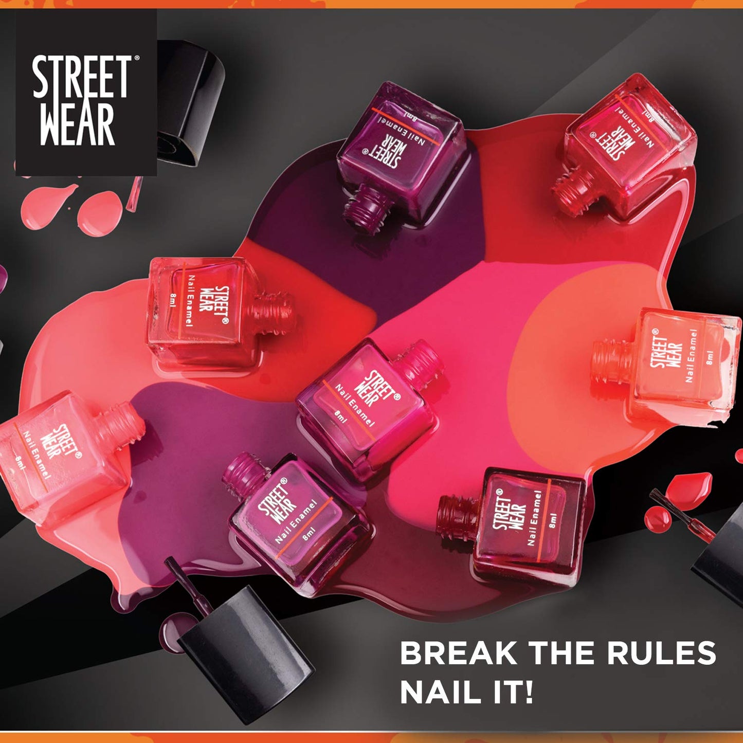 Street Wear Matte Nail Enamel, Tickled Pink, 8ml