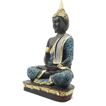 Polyresin Sitting Buddha Idol Statue Showpiece for Home Decoration, Pooja Room, Office Desk, Living Room & Gift Items | Meditating Buddha Figurine for Spiritual & Zen Décor