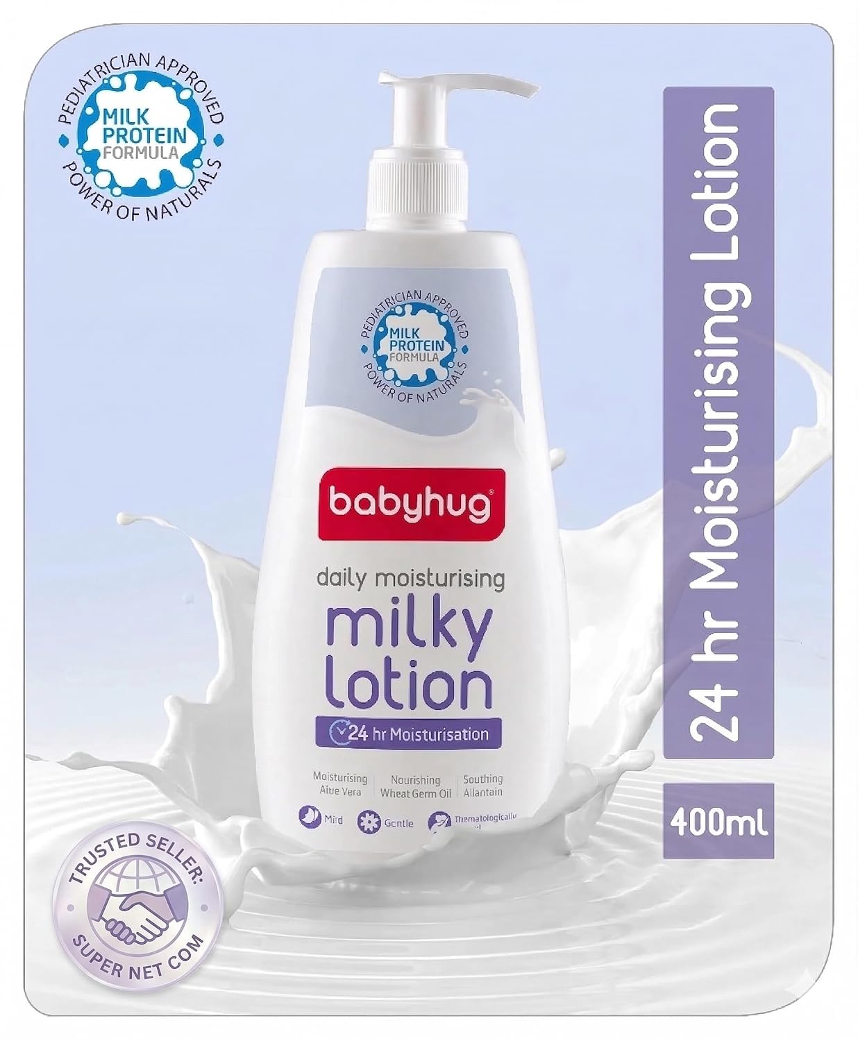 BABYHUG Daily Moisturising Milky Lotion - Enriched With Natural Oil, Aloe Vera Extract 400ML(Pack Of 1)